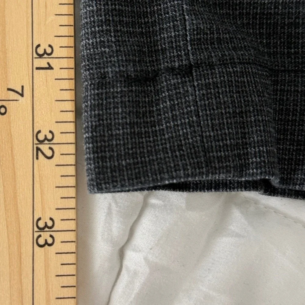 Banana‎ Republic Aiden Fit Mens Chinos 33x34 Dark Gray Micro Check Slim Pants